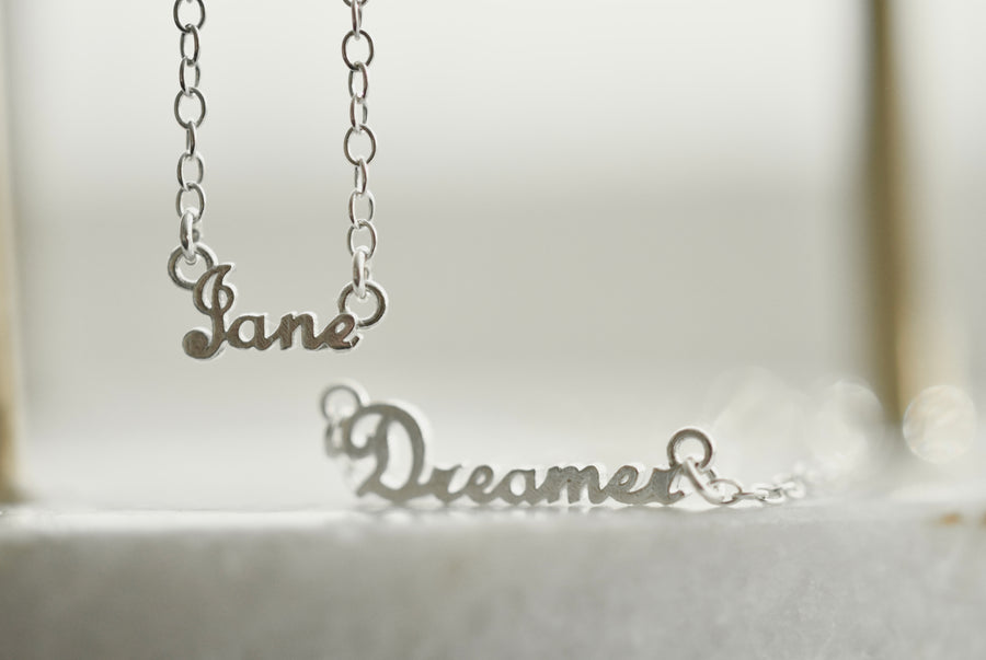 More Than Words Scripted Necklace (Silver)