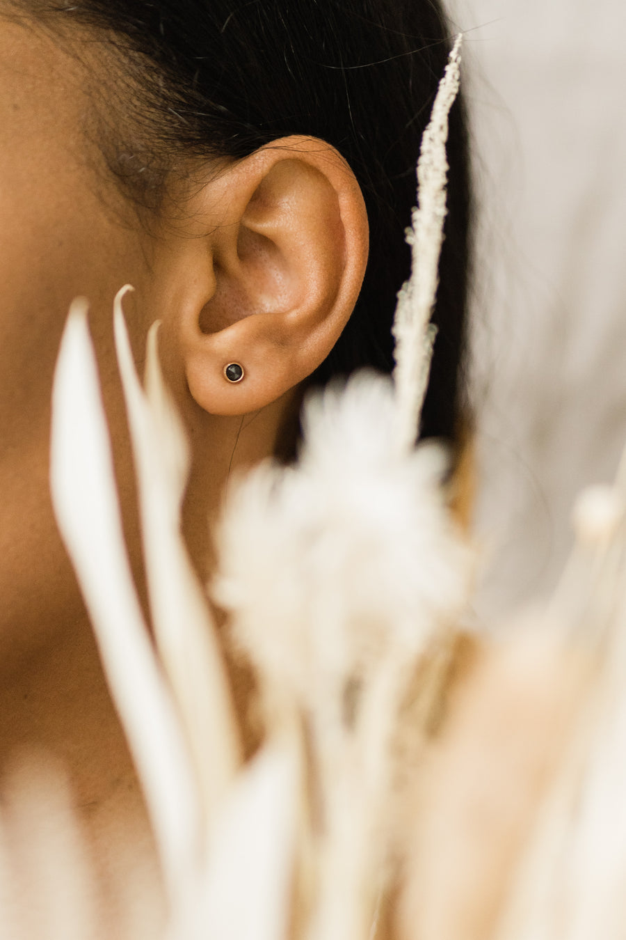 Black Diamond Stud Earrings in Solid Gold by Feathers And Wings. Fine Jewellery by Jane Bannor